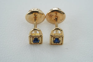 Topos candados pequeños con circón azul Topos candados pequeños con circón azul