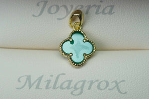 Dije trébol verde en oro 18 quilates Dije trébol verde en oro 18 quilates