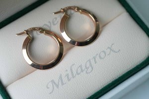 Candongas lisas en oro rosado 18 quilates Candongas lisas en oro rosado 18 quilates