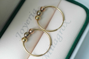 Candongas 3 oros en oro 18 quilates Candongas 3 oros en oro 18 quilates