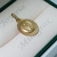 Dije virgen Milagrosa con diamantado en oro 18 quilates