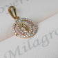 Dije virgen Milagrosa con circones blancos en oro 18 quilates